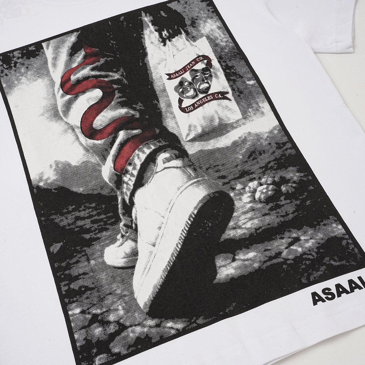 ASAALL Black and Red Front Graphic T-Shirt — detail