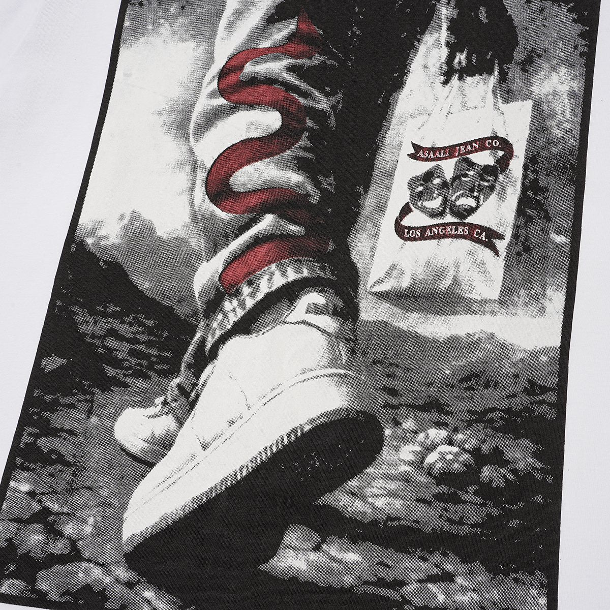 ASAALL Black and Red Front Graphic T-Shirt — detail