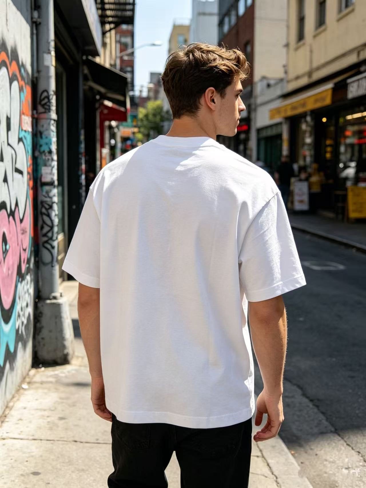 ASAALL Eye & Mouth Graphic Short-Sleeve T-Shirt — model