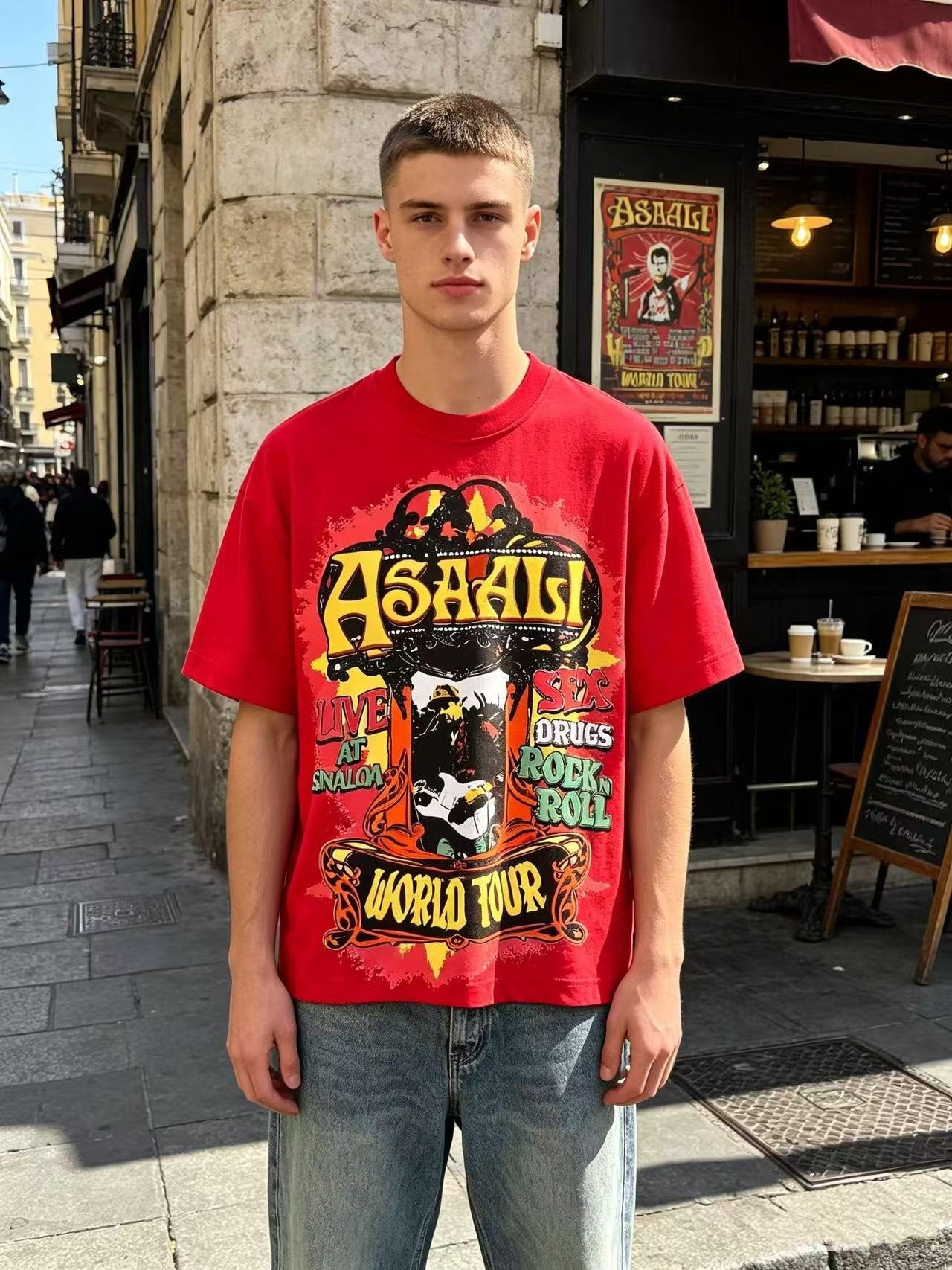 ASAALL World Tour Graphic T-Shirt — model