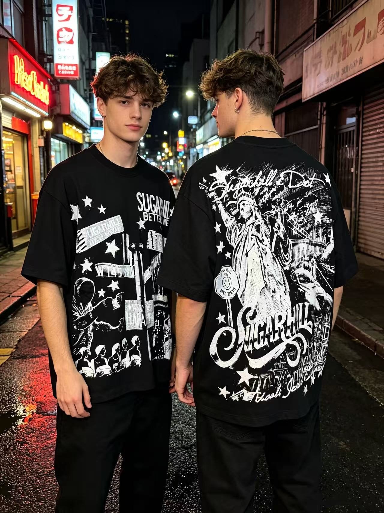 ASAALL Sugarhill NYC Statue Graphic T-Shirt — context