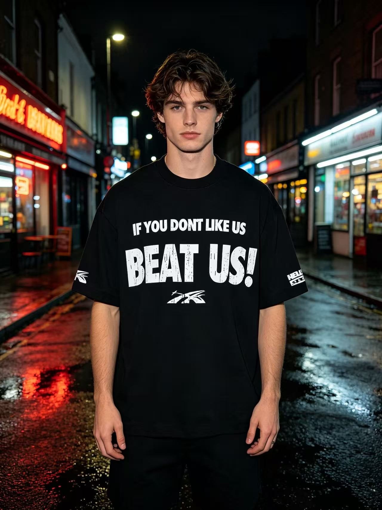 Hellstar Beat Us Sports Graphic T-Shirt — model