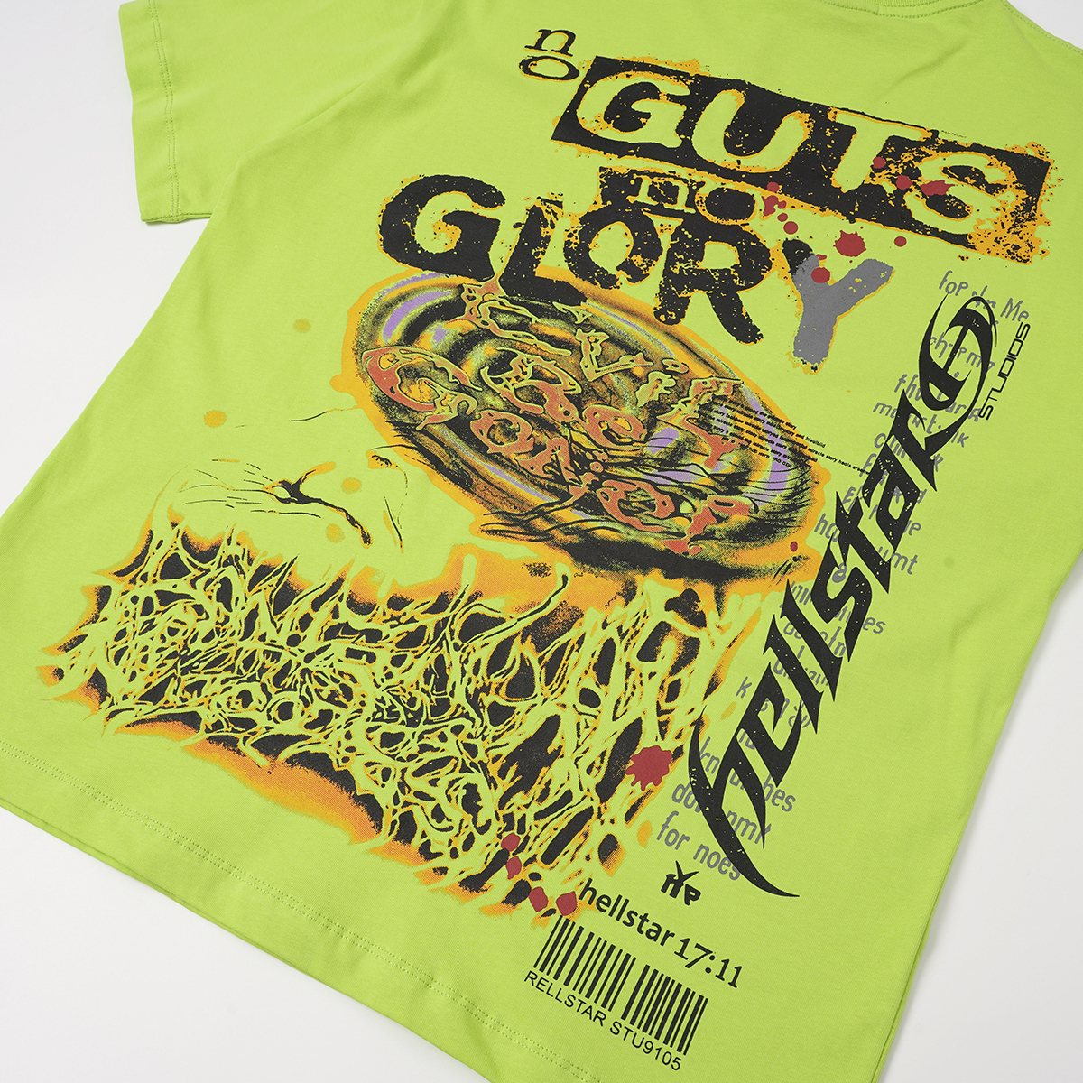 Hellstar Green Back Graphic Short-Sleeve T-Shirt — detail