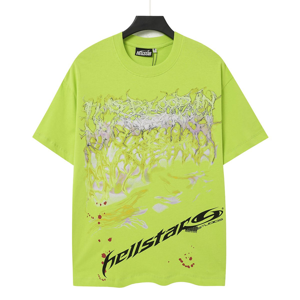 Hellstar Green Back Graphic Short-Sleeve T-Shirt — front