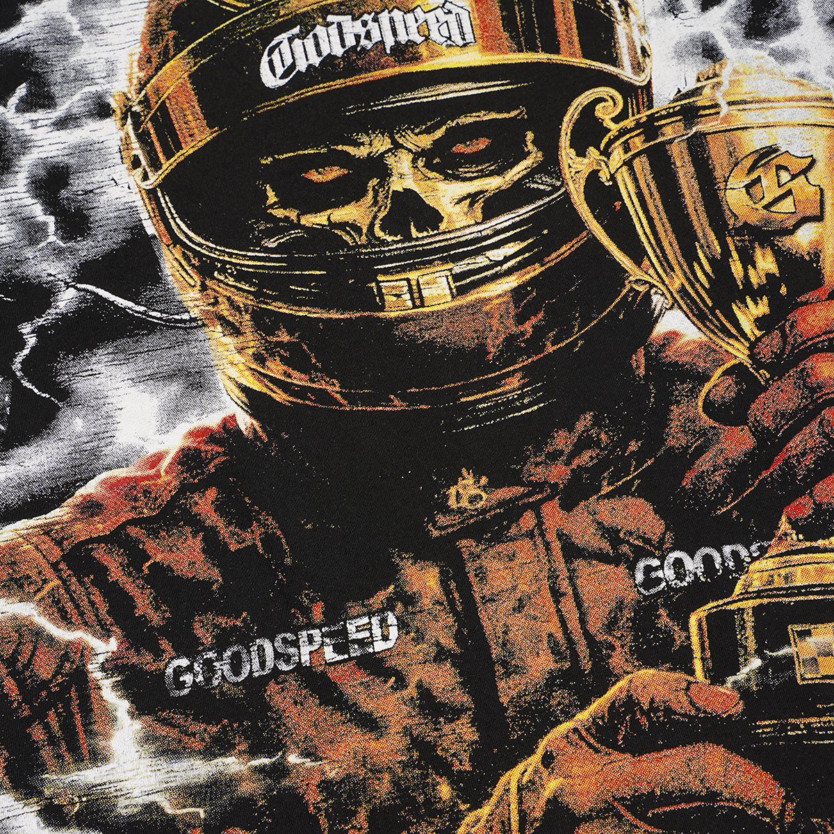 Godspeed Racing Skull Trophy Graphic T-Shirt — detail