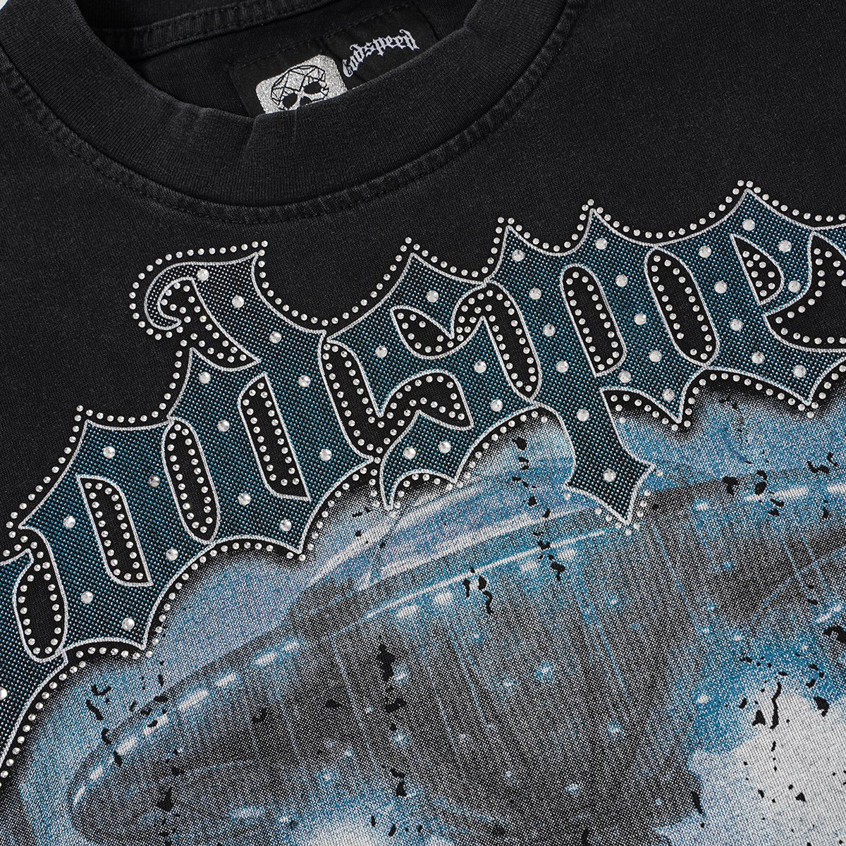 Godspeed Washed Black EST MMXXVI Graphic T-Shirt — detail