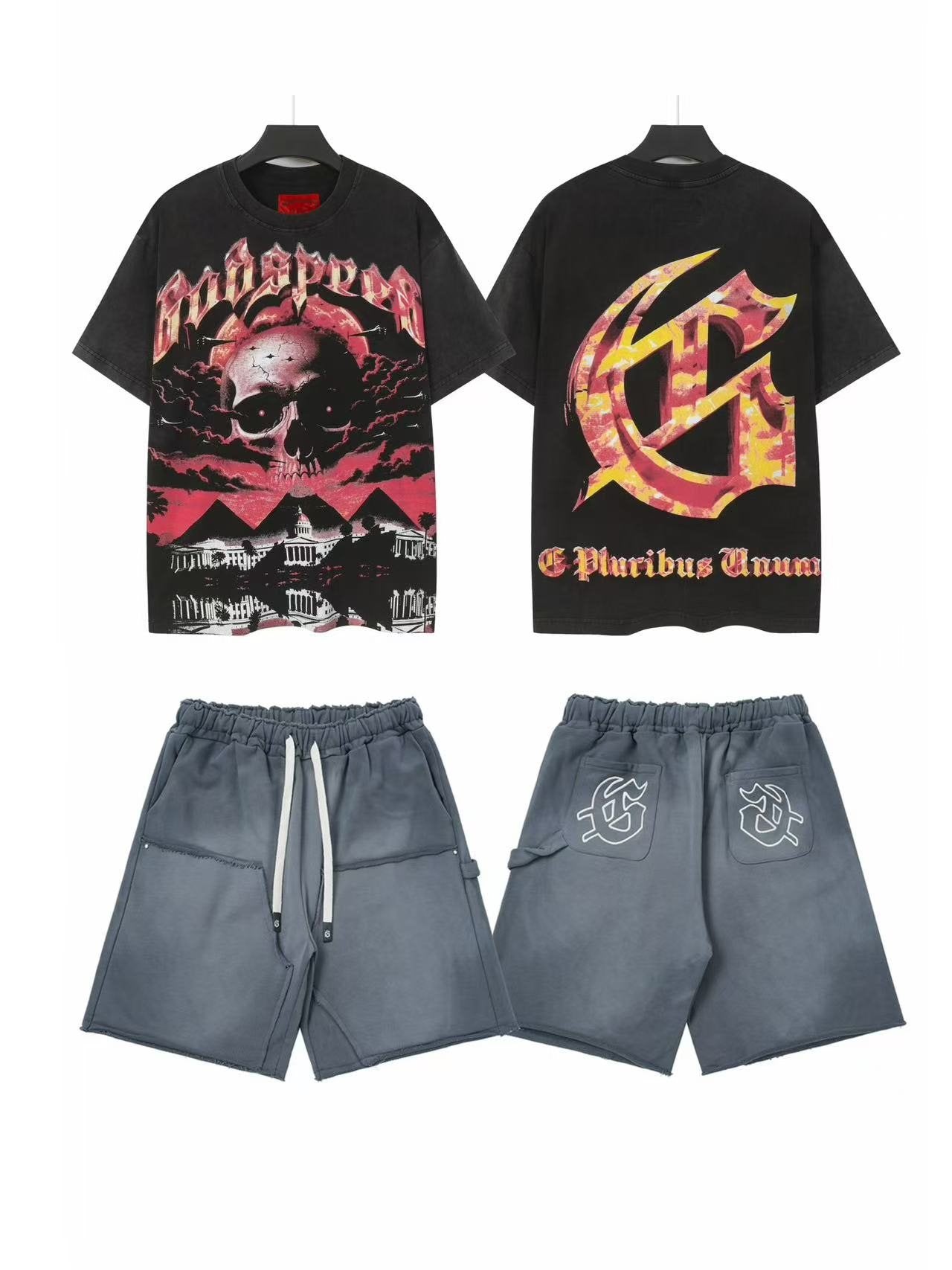 Godspeed Money Skull Graphic T-Shirt and Shorts Set — hero