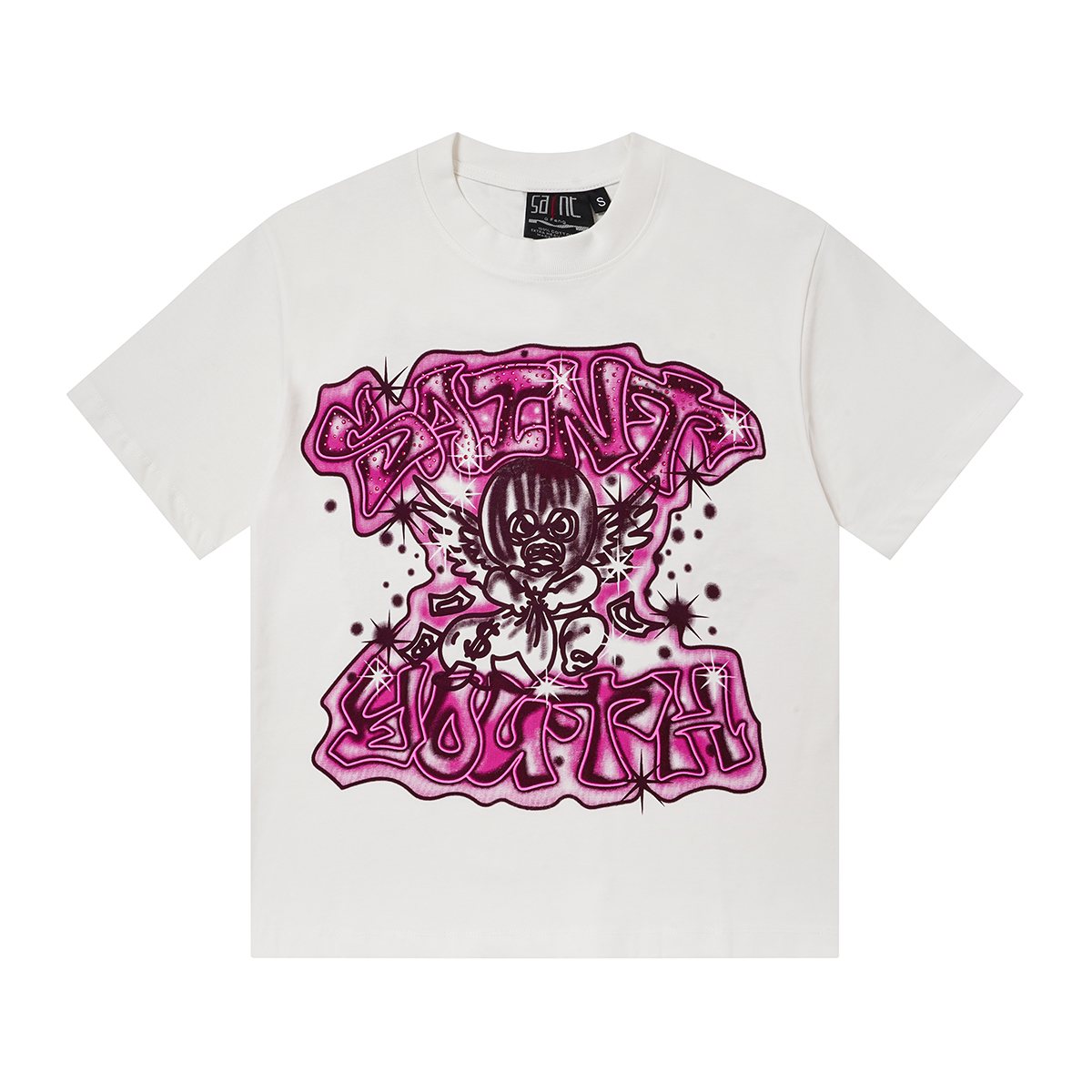 SAINT Rhinestone Front & Back Graphic T-Shirt — hero