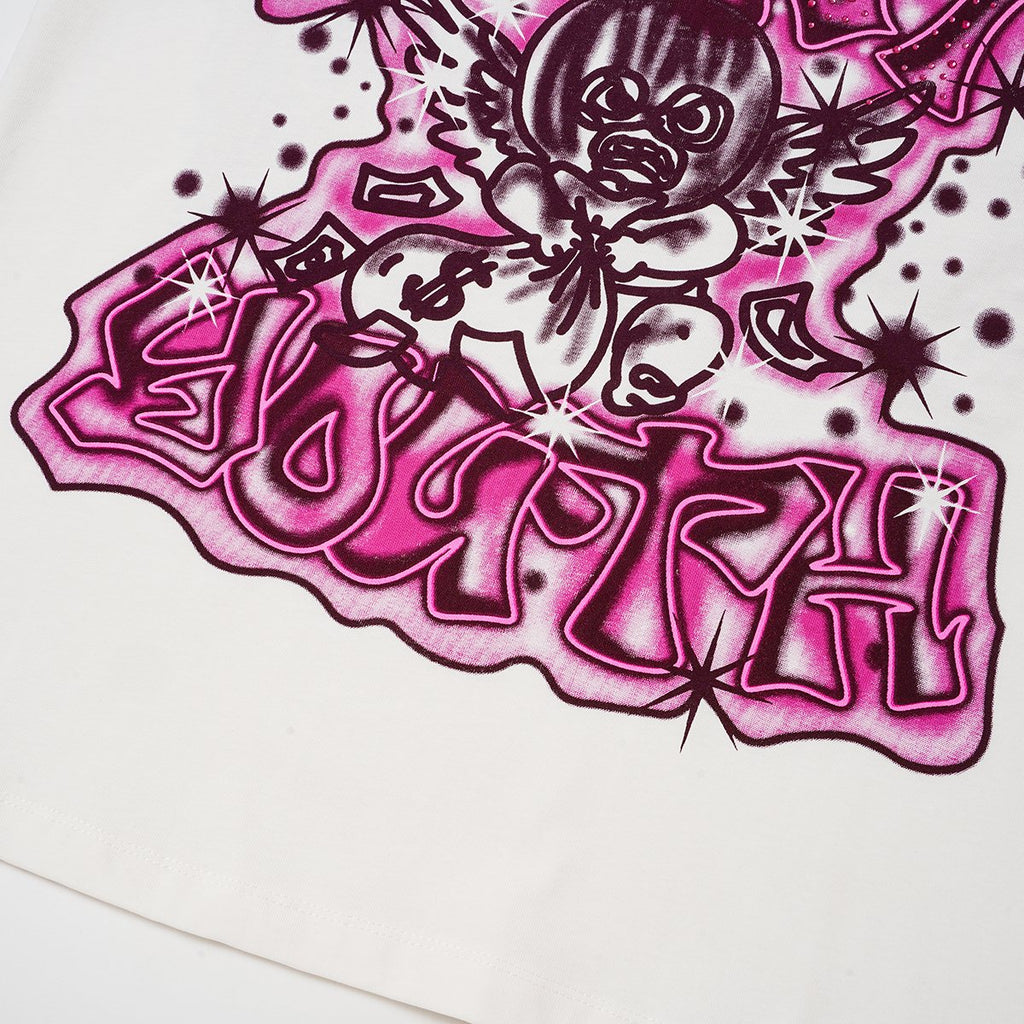 SAINT Rhinestone Front & Back Graphic T-Shirt — detail
