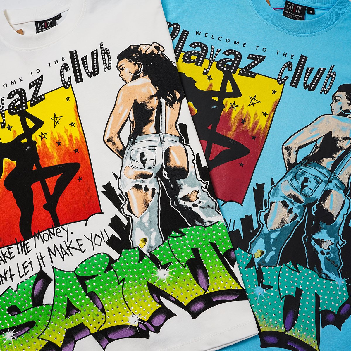 SAINT Playaz Club Graphic T-Shirt — detail