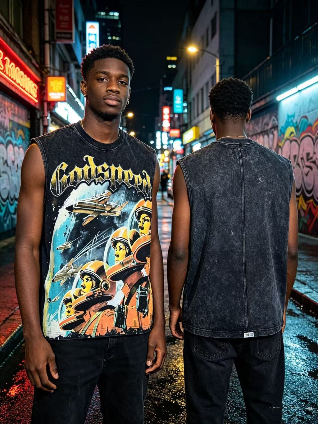 Godspeed Astronaut Graphic Sleeveless T-Shirt — context
