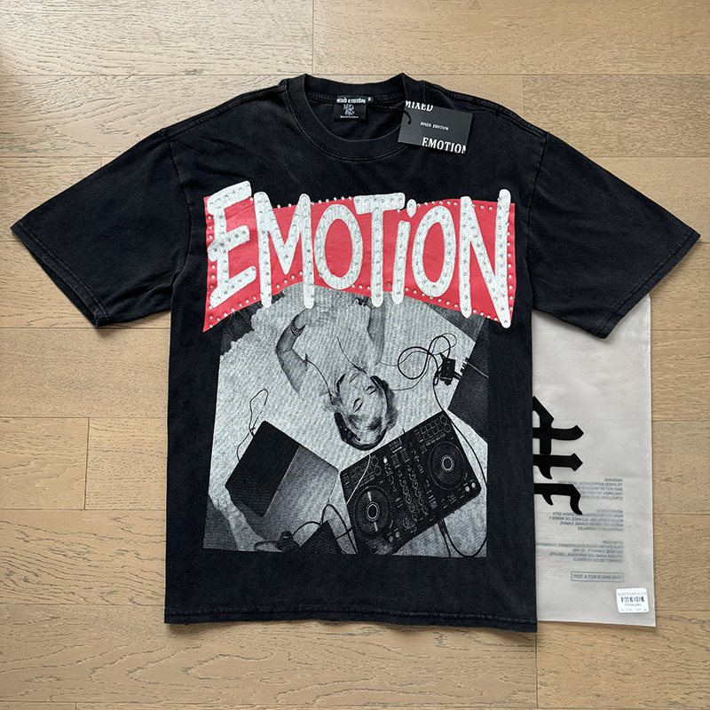 MIXED EMOTION Rhinestone Graphic T-Shirt — context