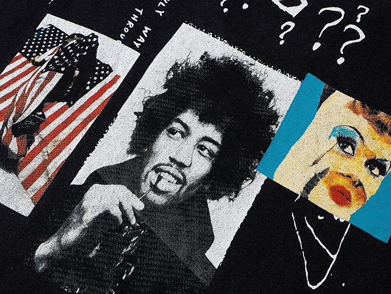 MIXED EMOTION Washed Black Graphic Ringer T-Shirt — detail