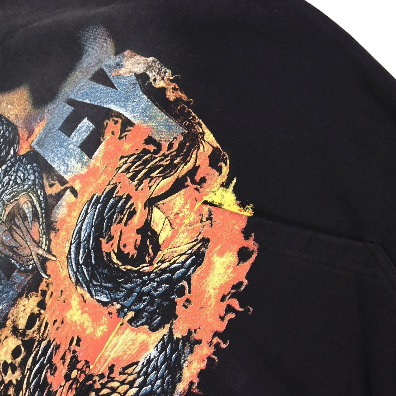 Valley Dreams Dragon Flame Graphic Hoodie — detail