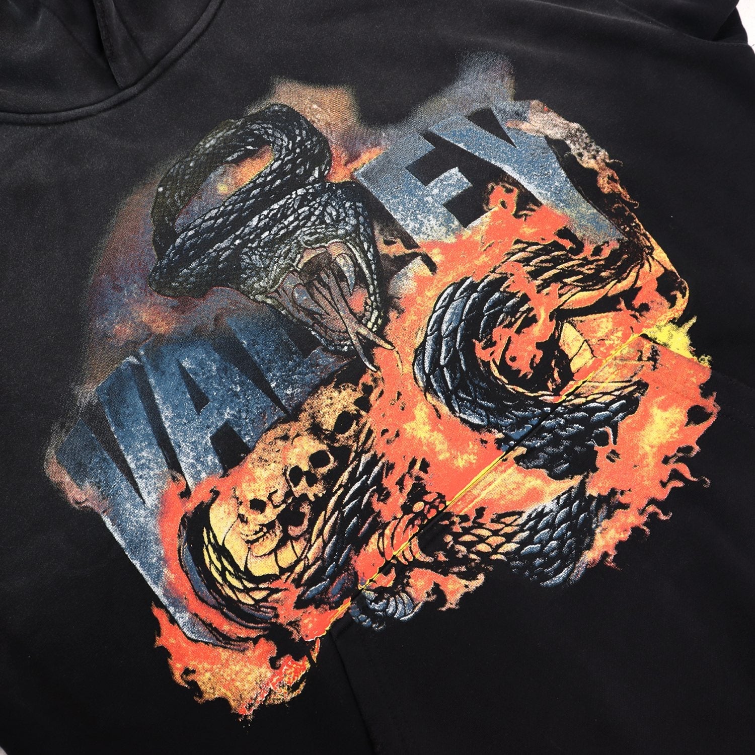 Valley Dreams Dragon Flame Graphic Hoodie — detail