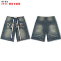 Valley Dreams Plaid Appliqué Rhinestone Denim Shorts — hero