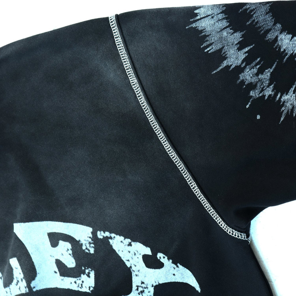 Valley Dreams 2000 Washed Black Graphic Hoodie — detail