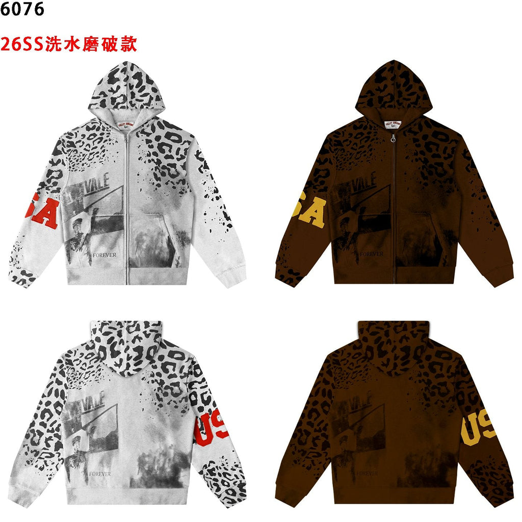 Valley Dreams Forever Leopard Panel Zip Hoodie — comparison