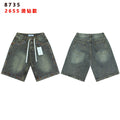 VALLEY Rhinestone Splatter Washed Denim Shorts — hero