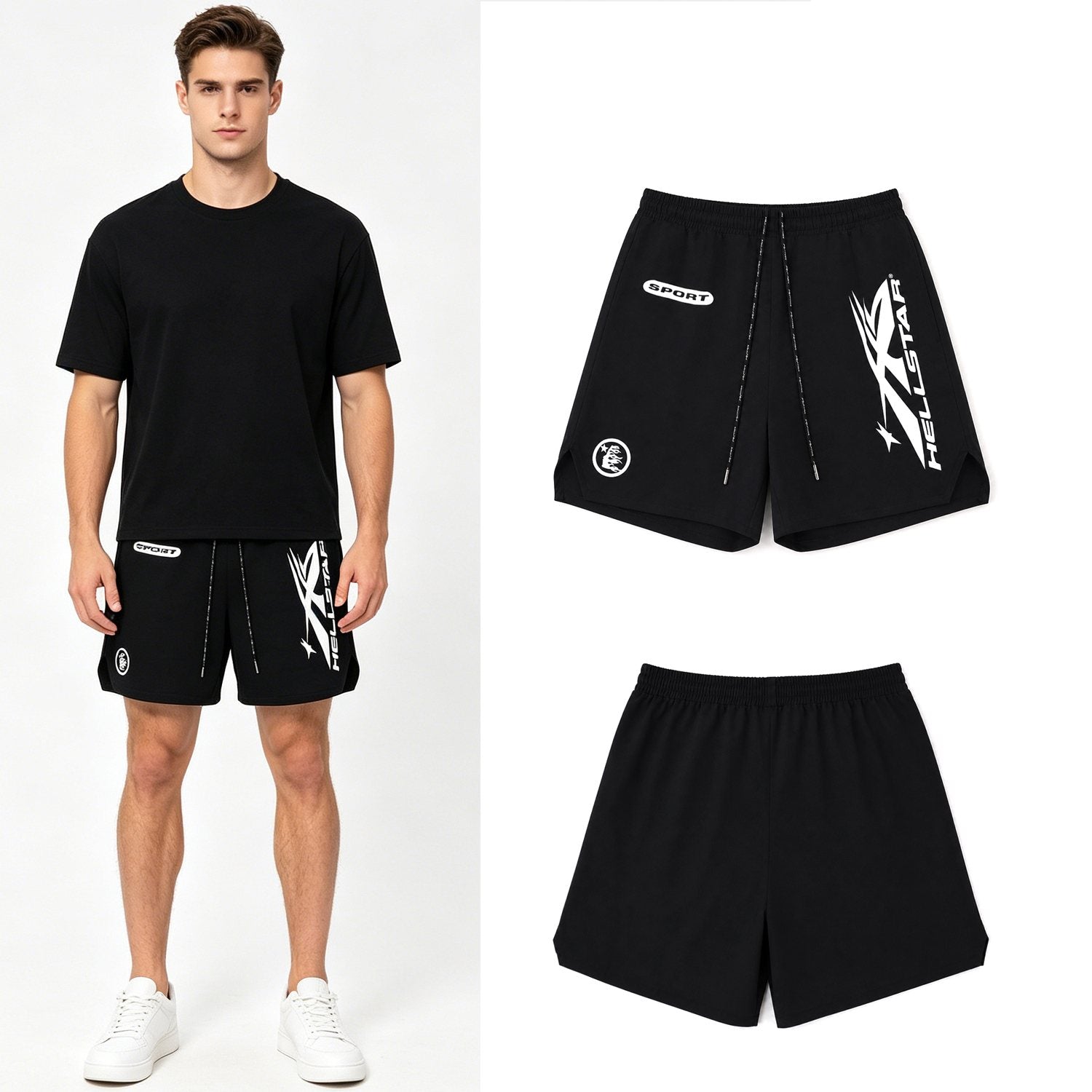 Hellstar Sport Graphic Shorts - Black — context