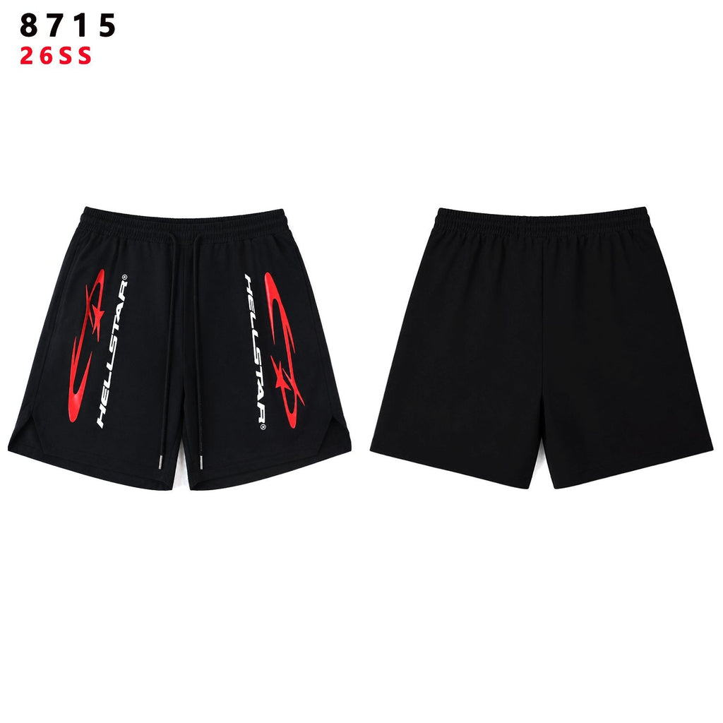 Hellstar Red Label Graphic Shorts - Black — front