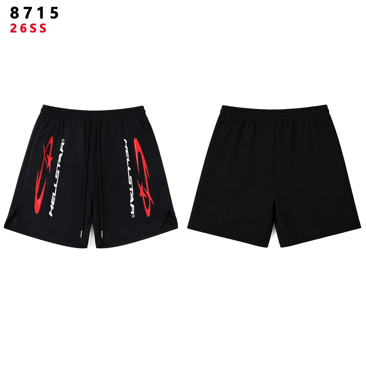 Hellstar Red Label Graphic Shorts - Black — front