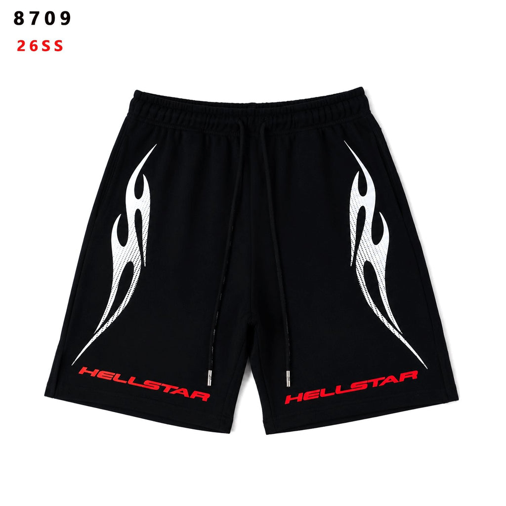 Hellstar Flame Graphic Drawstring Shorts — front