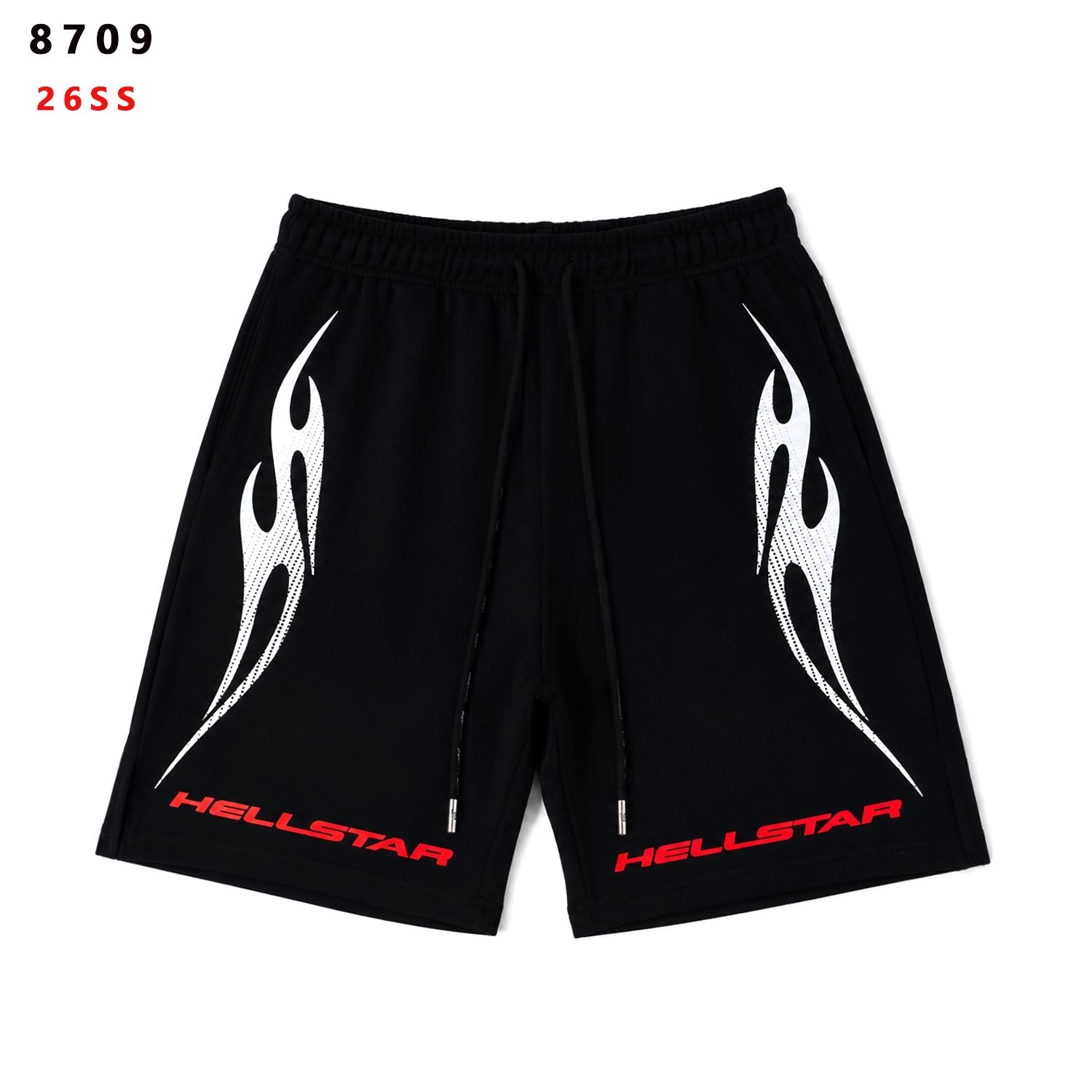 Hellstar Flame Graphic Drawstring Shorts — front