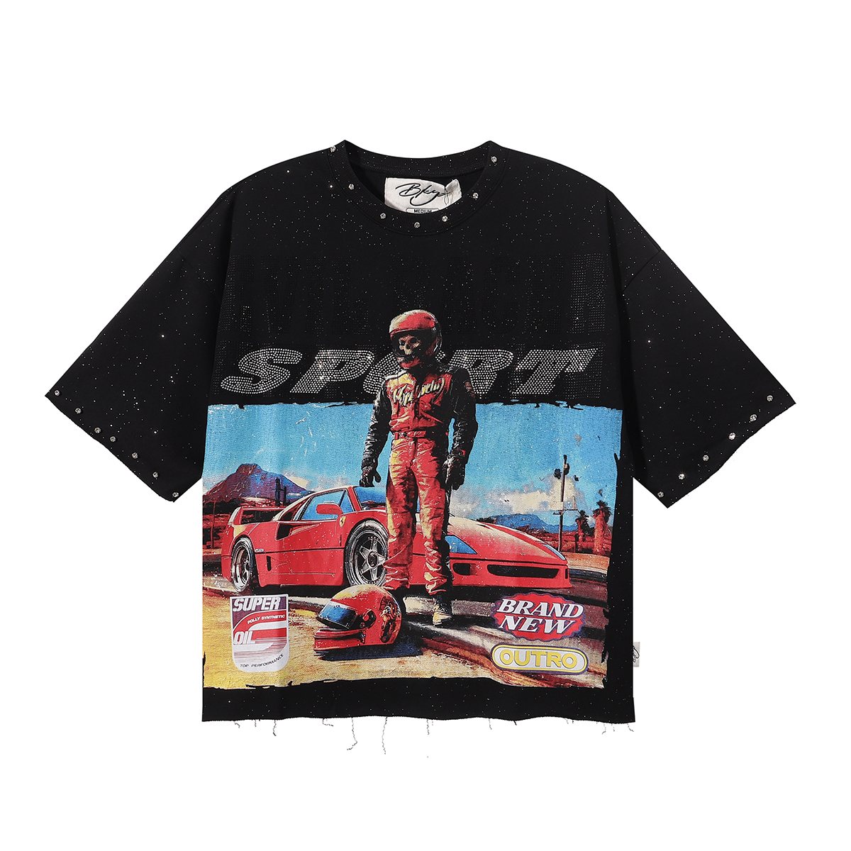 BKYS Revival Evil Racer Cropped Graphic T-Shirt — front