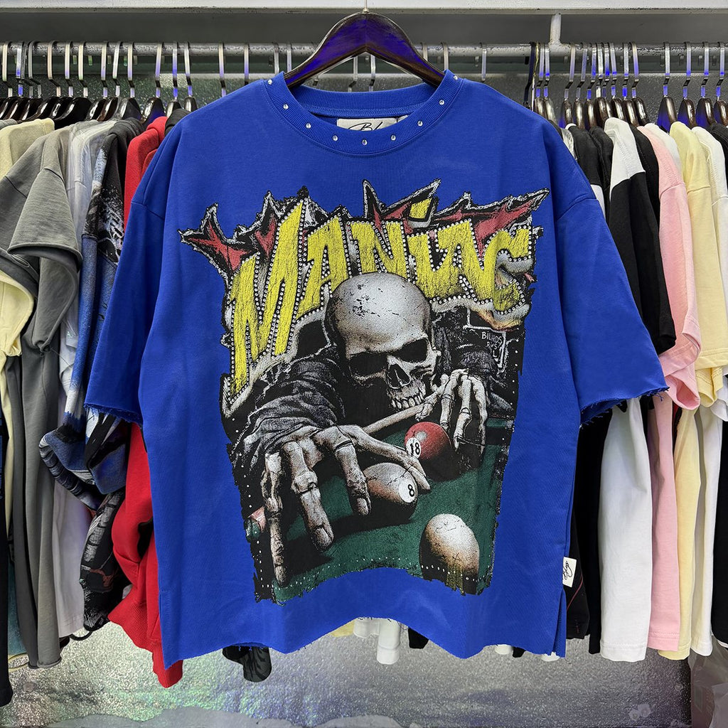 BKYS Revival Maniac Skull Billiards Graphic T-Shirt — context