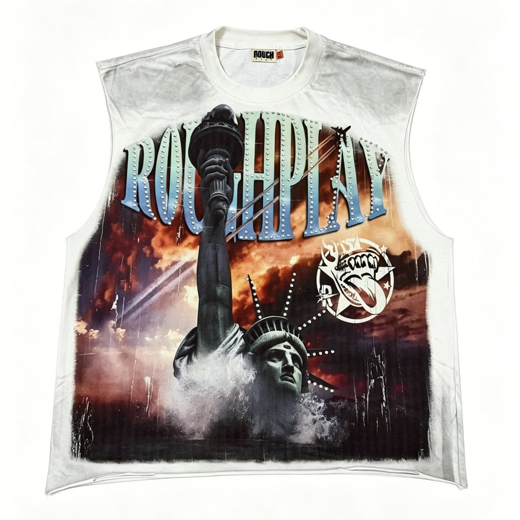 Rough Play Champion Graphic Sleeveless T-Shirt — front