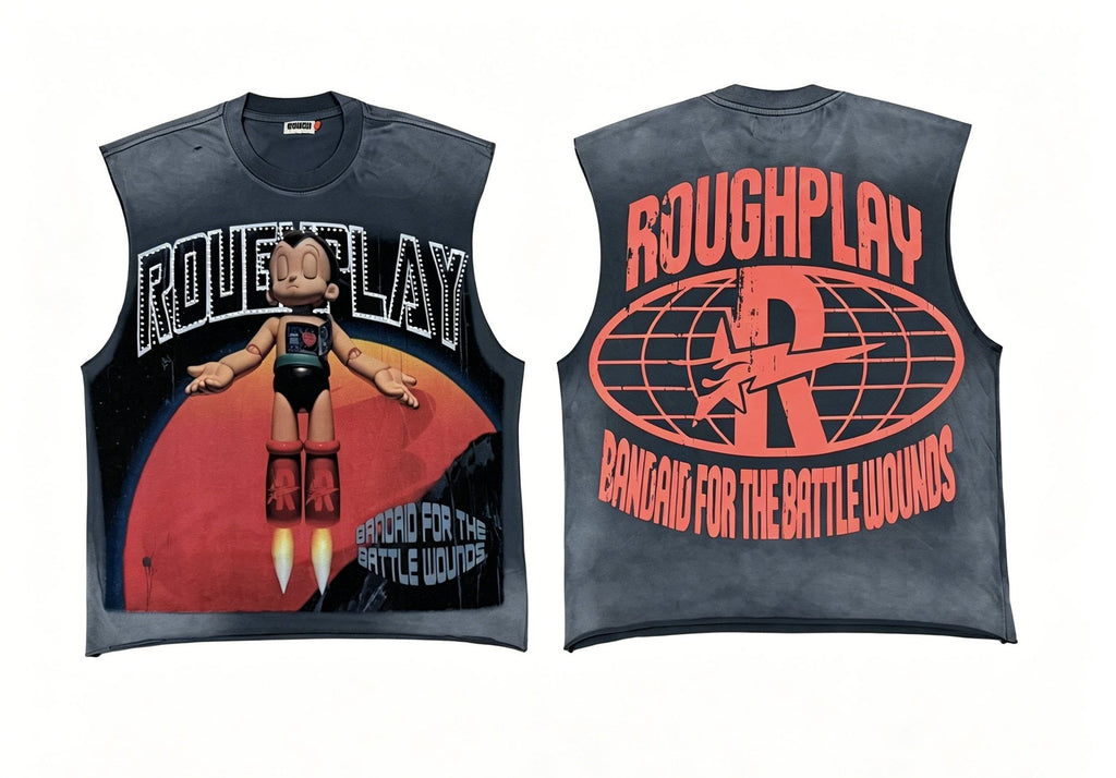 Rough Play Cartoon Graphic Sleeveless T-Shirt — hero