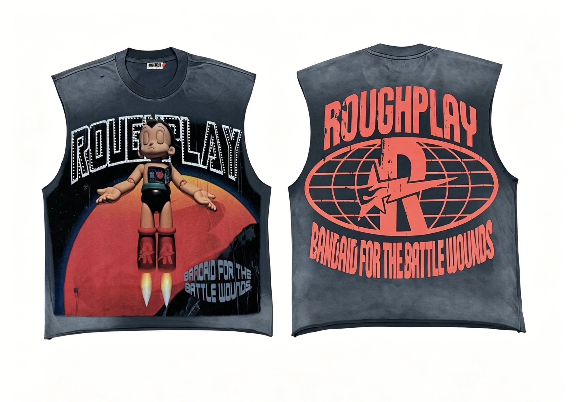 Rough Play Cartoon Graphic Sleeveless T-Shirt — hero