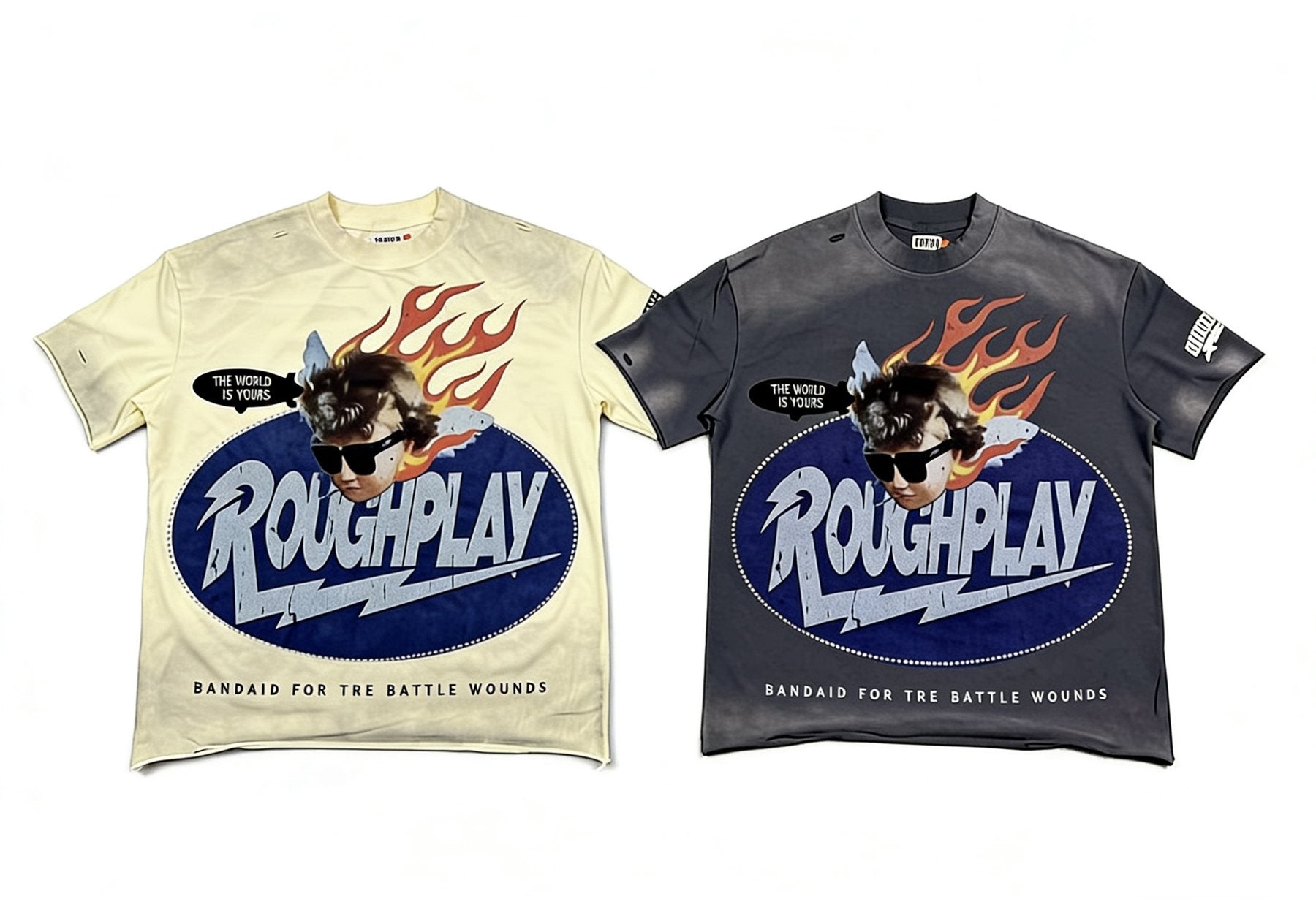 Rough Play Washed Front & Back Graphic T-Shirt — comparison