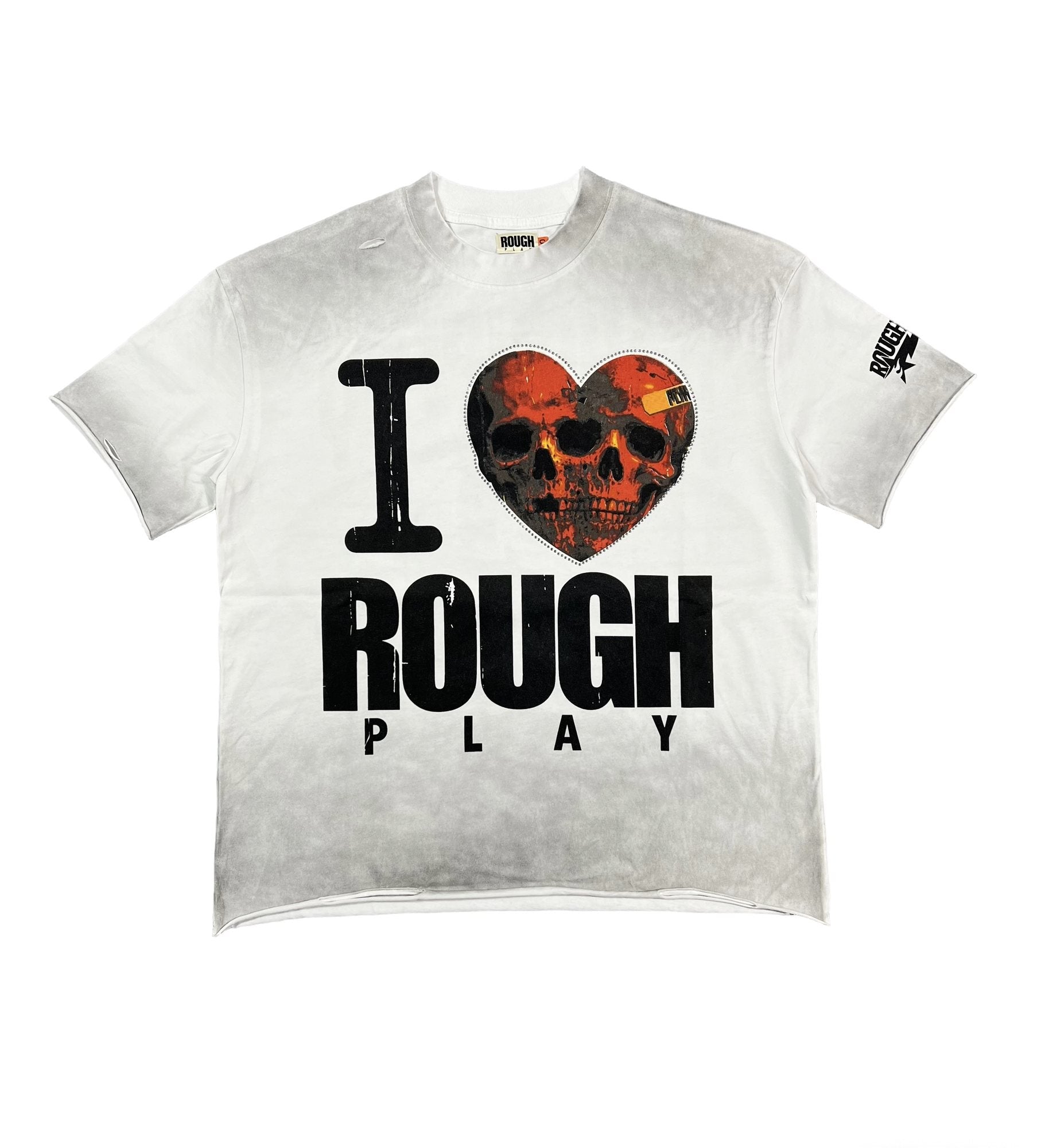 Rough Play Skull Heart Washed Graphic T-Shirt — hero