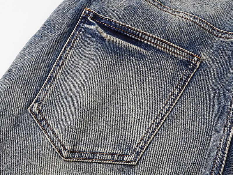 VALABASAS Washed Distressed Blue Jeans — detail