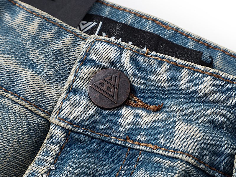 VALABASAS Light Blue Embellished Flare Jeans — detail
