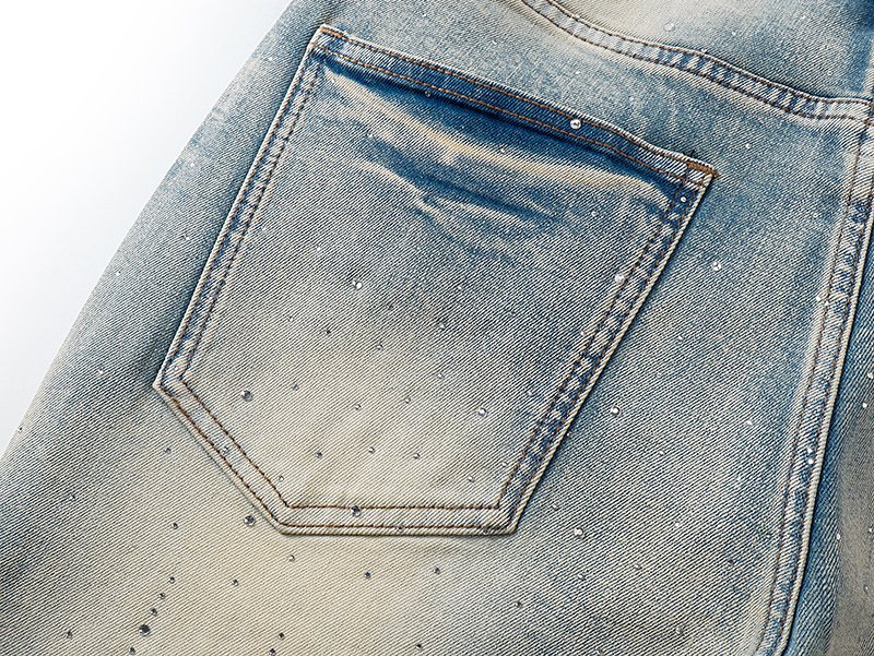 VALABASAS Light Blue Embellished Flare Jeans — detail