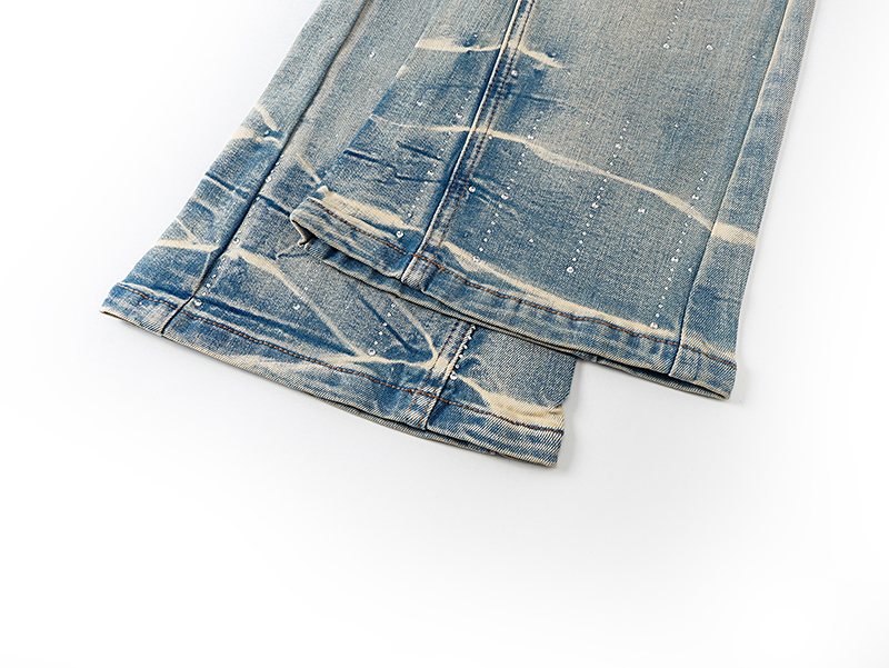 VALABASAS Light Blue Embellished Flare Jeans — detail