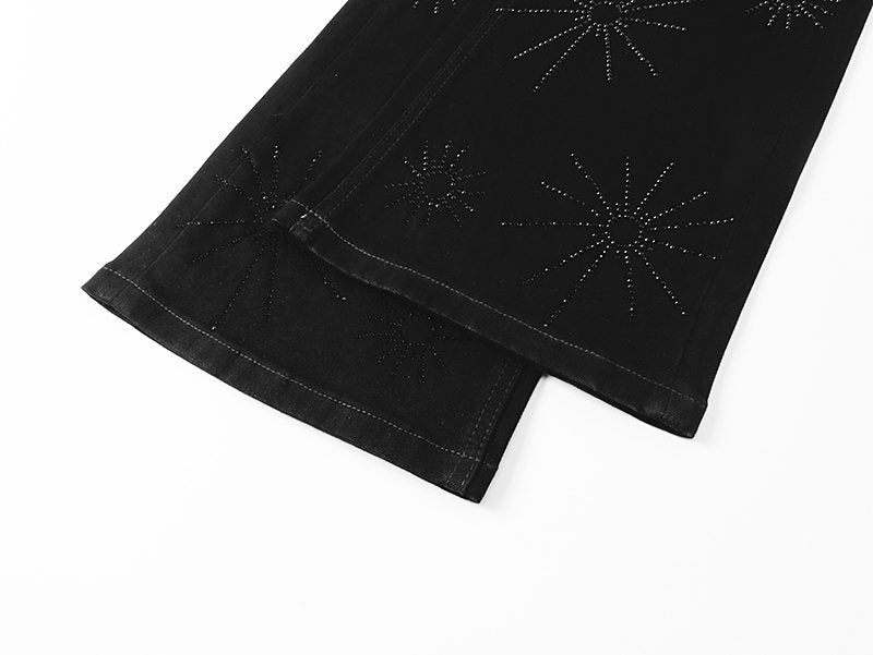 VALABASAS Black Starburst Embellished Jeans — detail