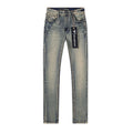 VALABASAS Washed Distressed Blue Jeans with Rear Patch — hero