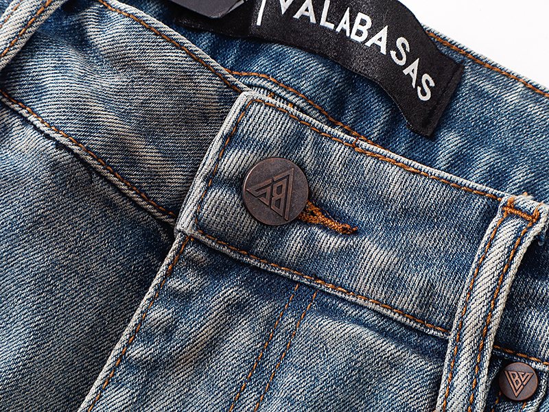 VALABASAS Light Blue Distressed Jeans — detail