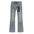 VALABASAS Light Blue Rhinestone Flared Jeans — hero