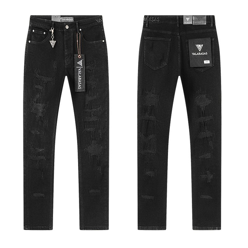 VALABASAS V005 Distressed Black Jeans — hero
