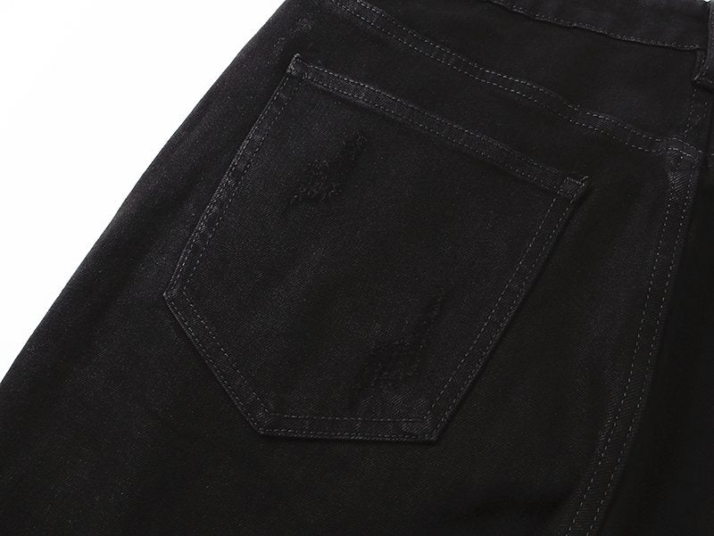 VALABASAS V005 Distressed Black Jeans — detail