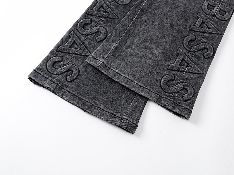 VALABASAS Washed Black Logo Graphic Bootcut Jeans — detail