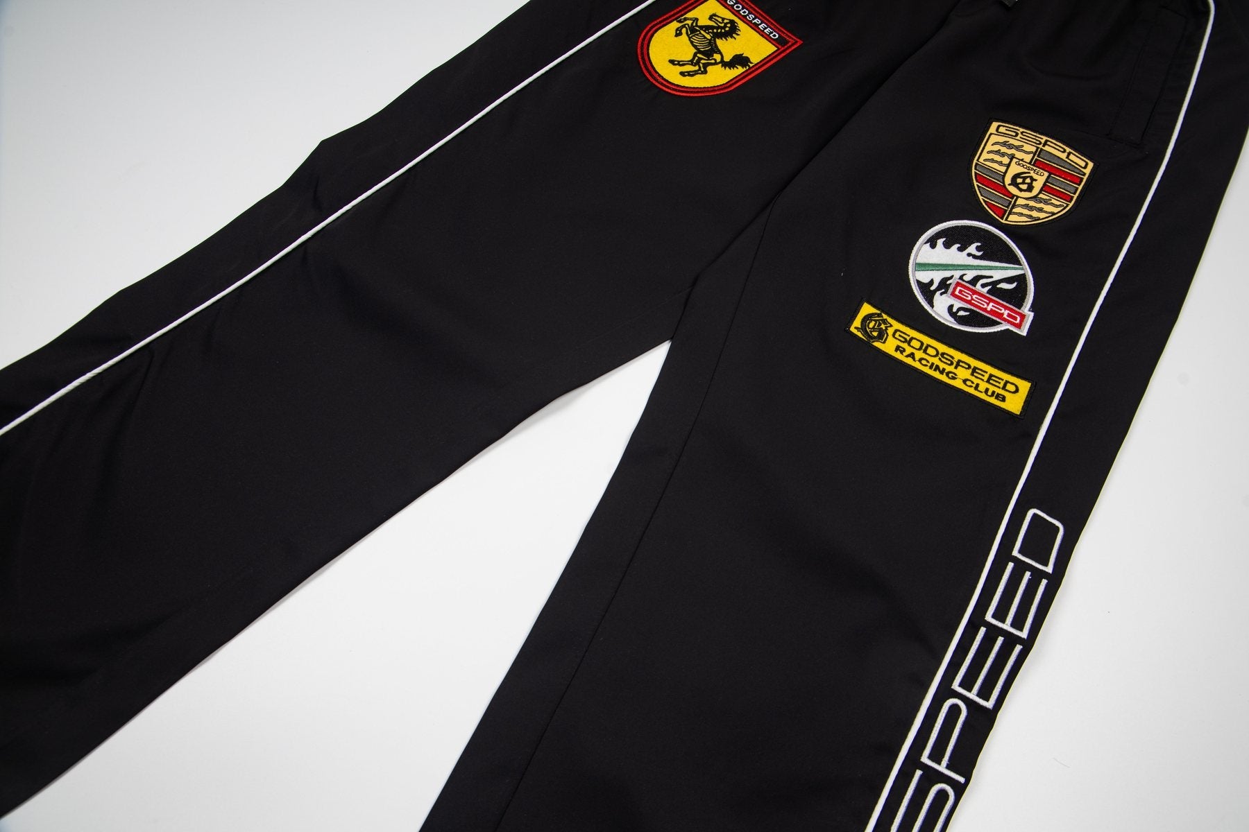 Godspeed Racing Patch Track Pants — detail