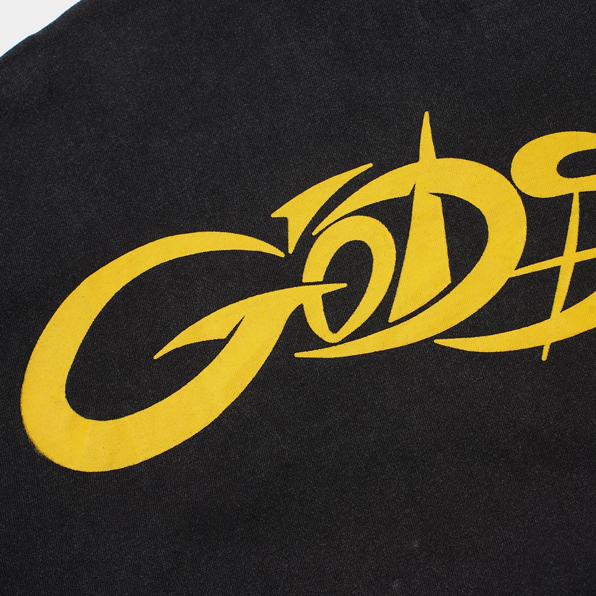 Godspeed Flaming Skull Washed Black Graphic T-Shirt — detail