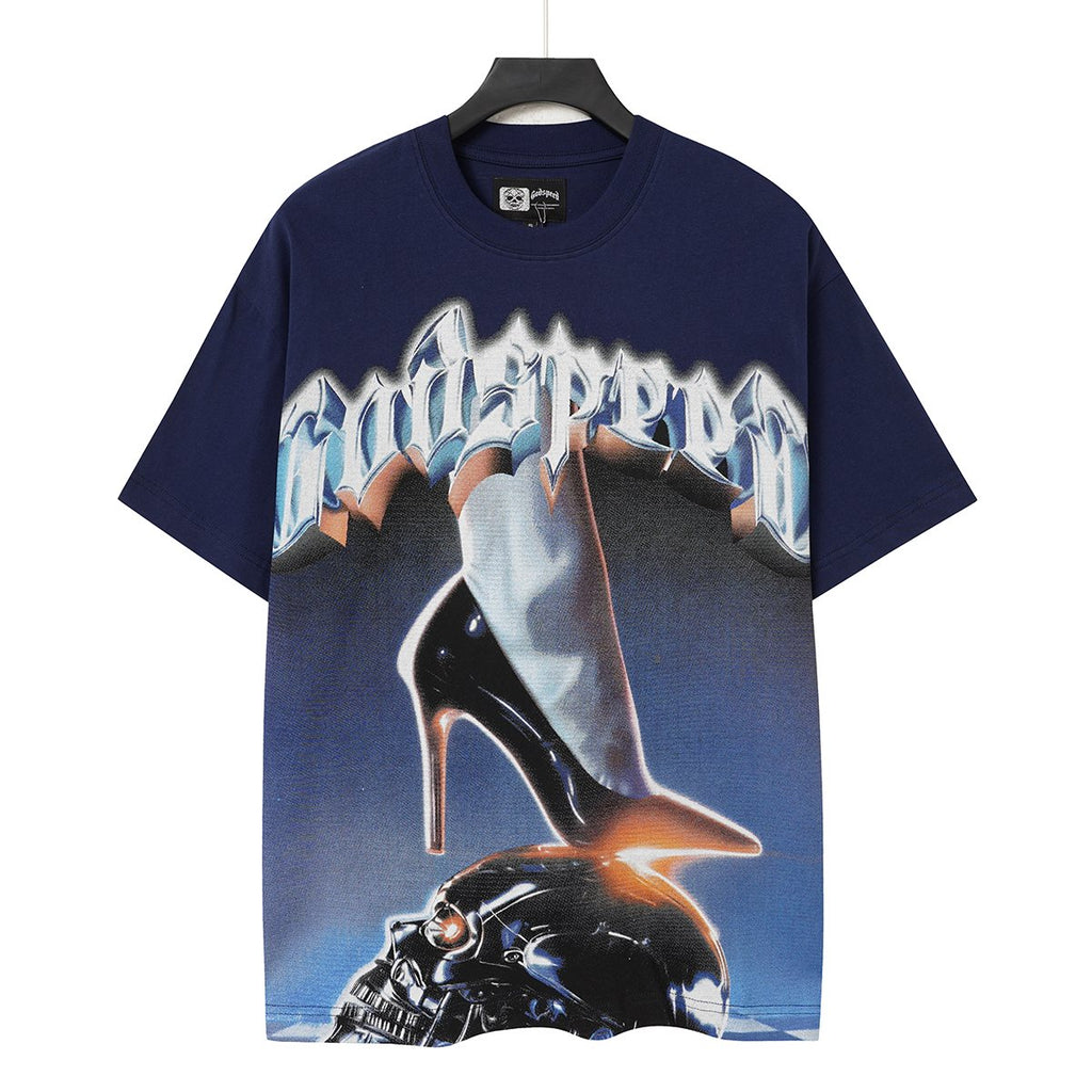 Godspeed High-Heel Skull Graphic T-Shirt — front