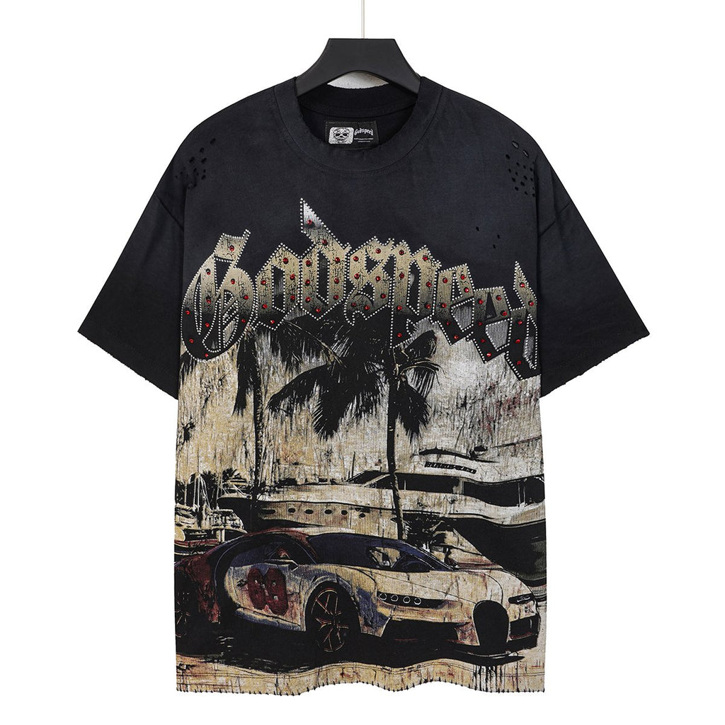 Godspeed Rhinestone Car Graphic T-Shirt — hero